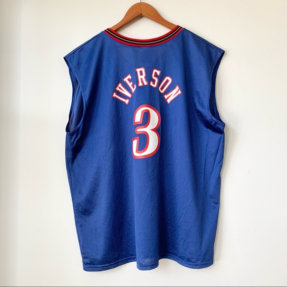 CHAMPION | ALLEN IVERSON #3 PHILADELPHIA SIXERS ALTERNATE JERSEY RARE - Picture 3 of 12